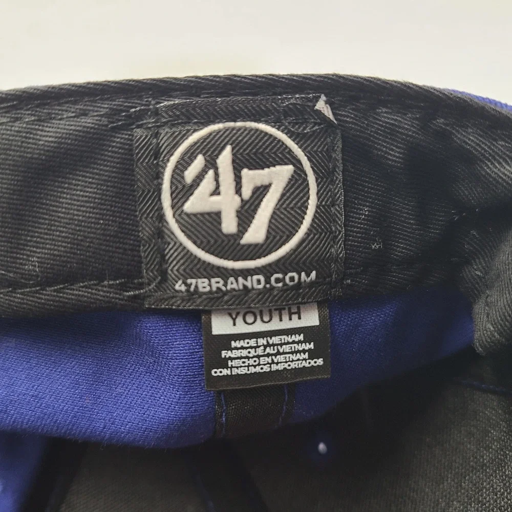 Youth New York Mets Hat Adjustable 47 Brand Blue Orange MLB Baseball Logo Boys